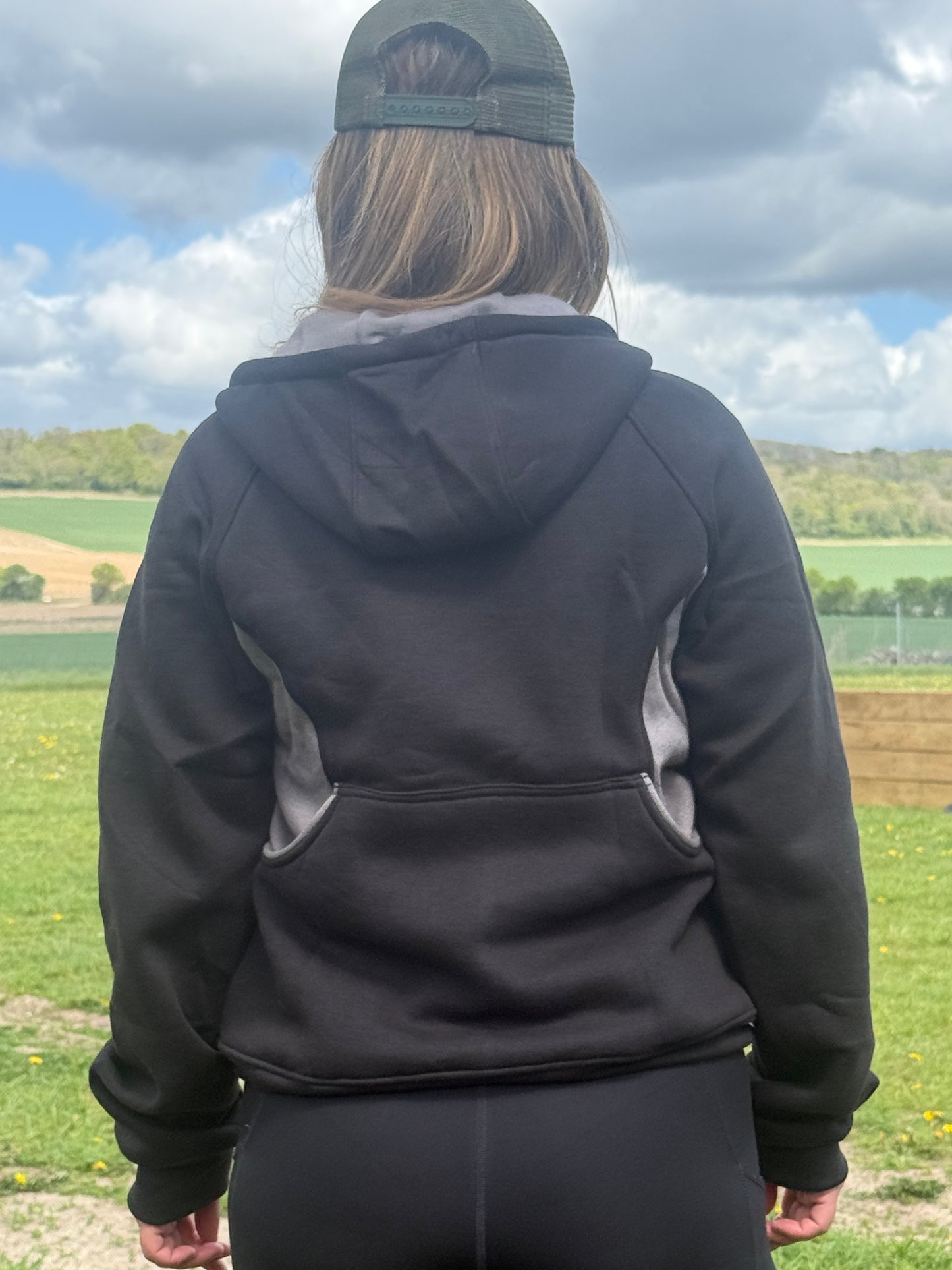 Training full zip hoodie black/grey