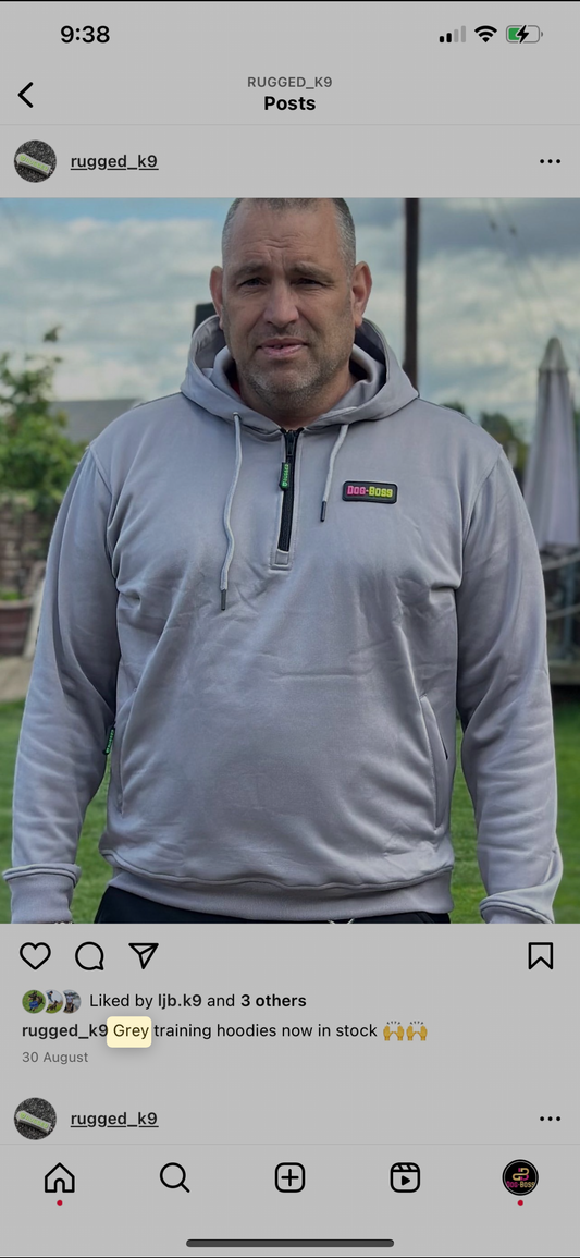 Grey training hoodie