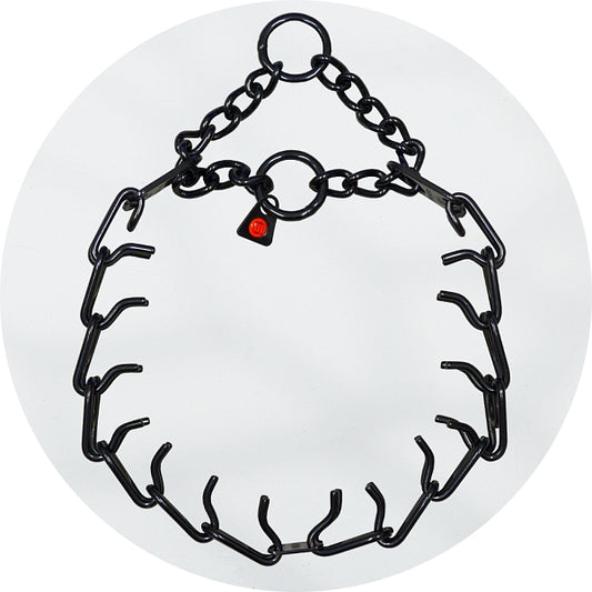 Herm Sprenger Black Stainless Steel Short Link Ultra Plus Twin O Ring Prong Collar 20"