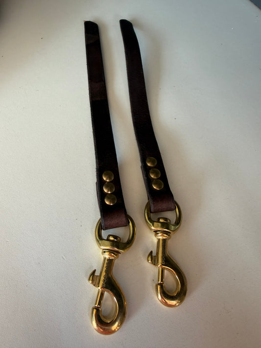 Leather tab handle 14” long