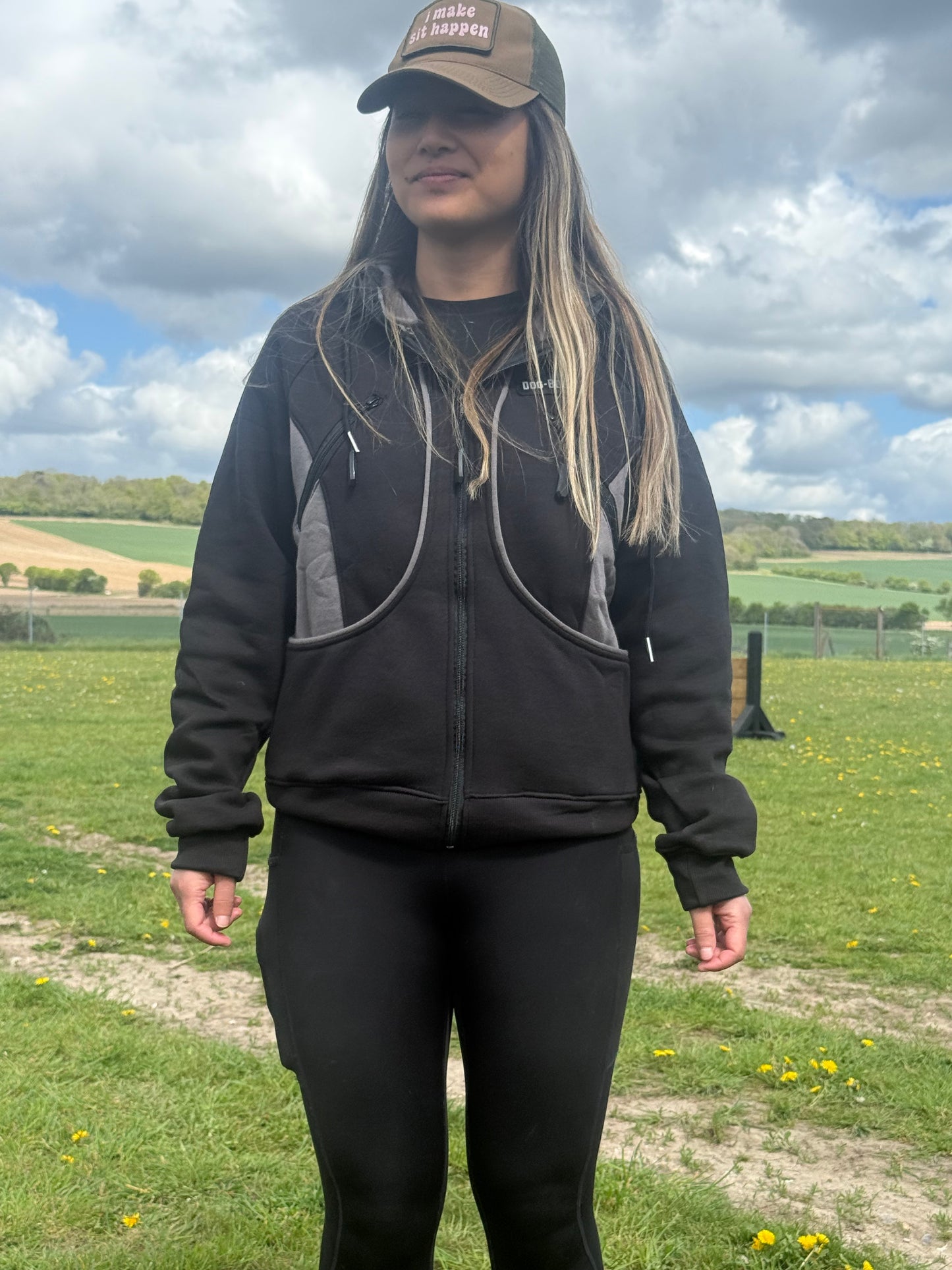 Training full zip hoodie black/grey