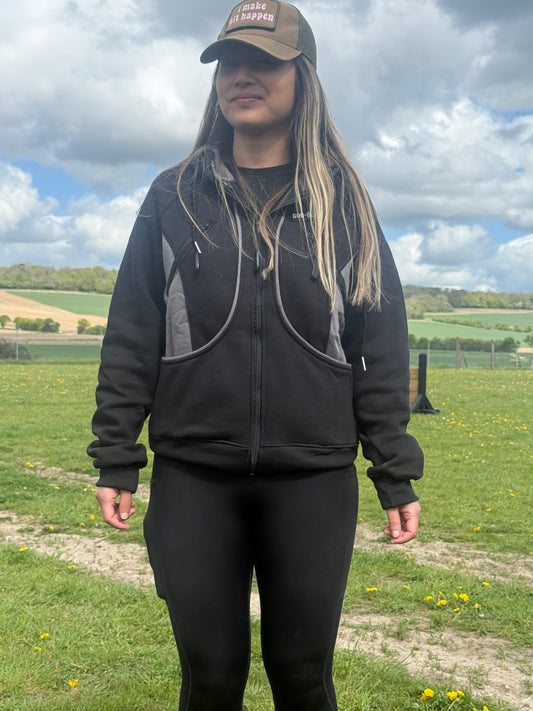Training full zip hoodie black/grey