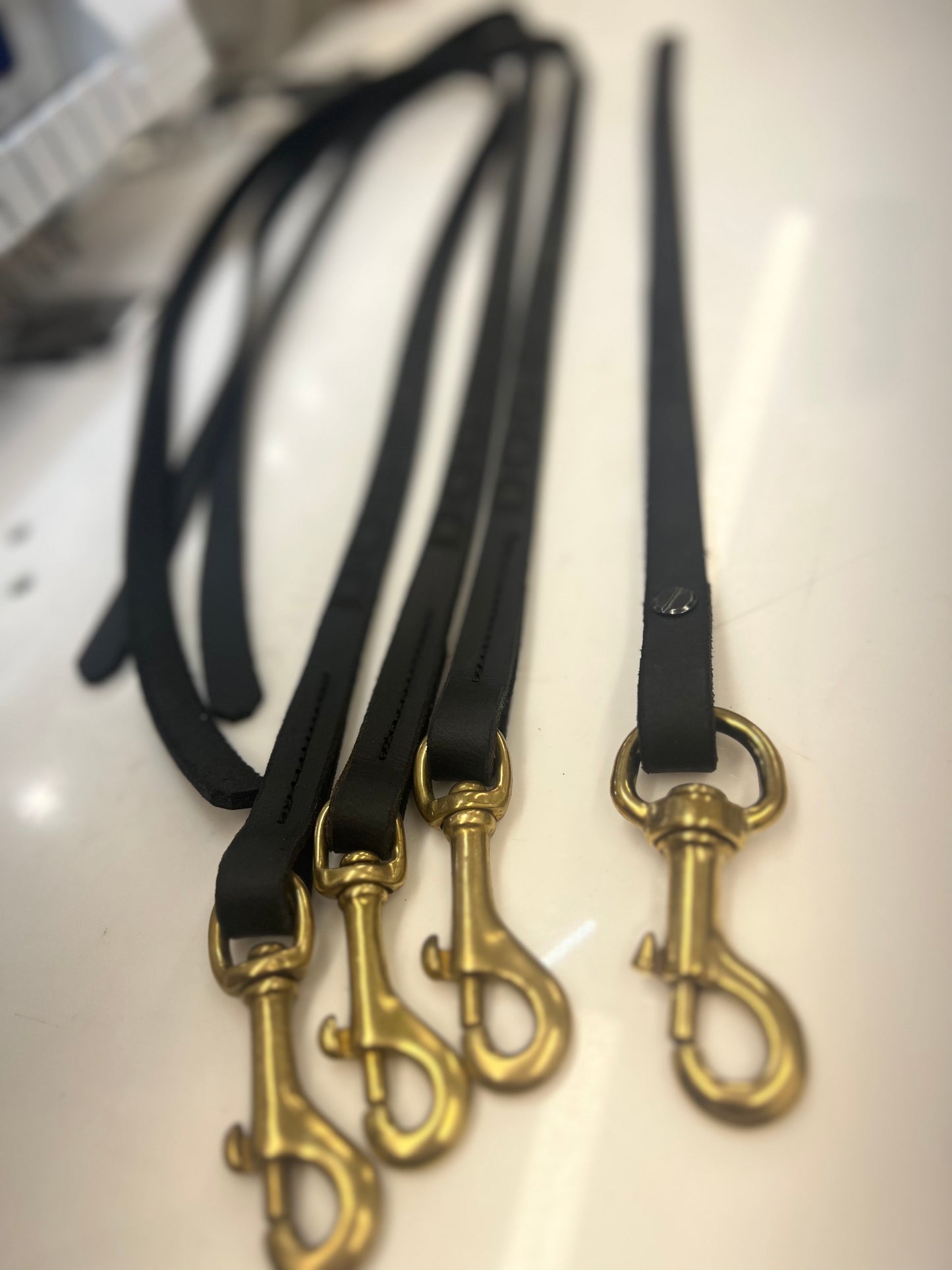 1 Meter Obedience Leather Lead