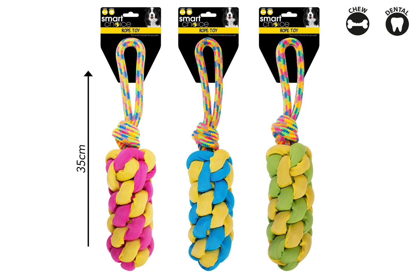 Rainbow rope and fabric TUG toy